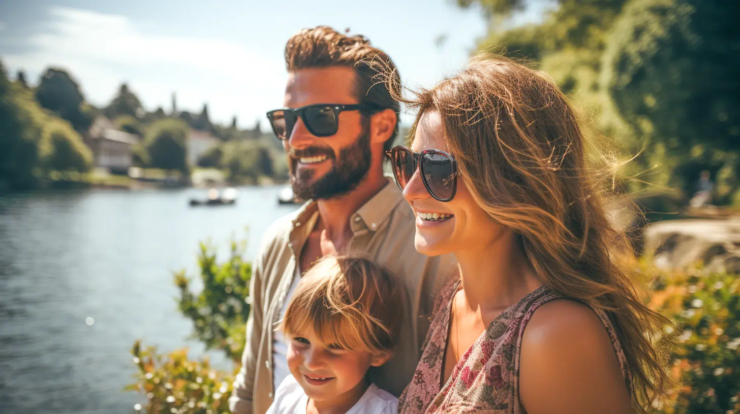 famille en bord de lac